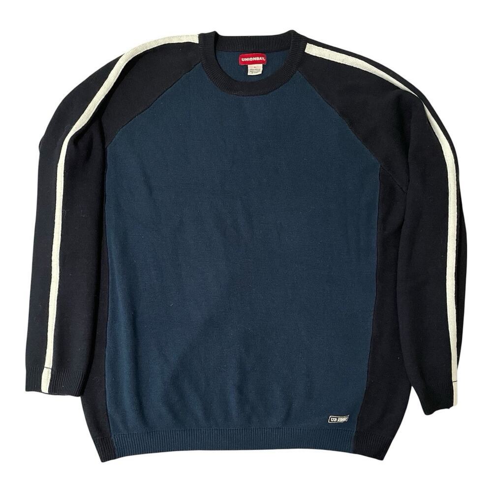 UNIONBAY Sweater Men Size XL Blue Vintage 90s Crew Neck Long Sleeve Acrylic